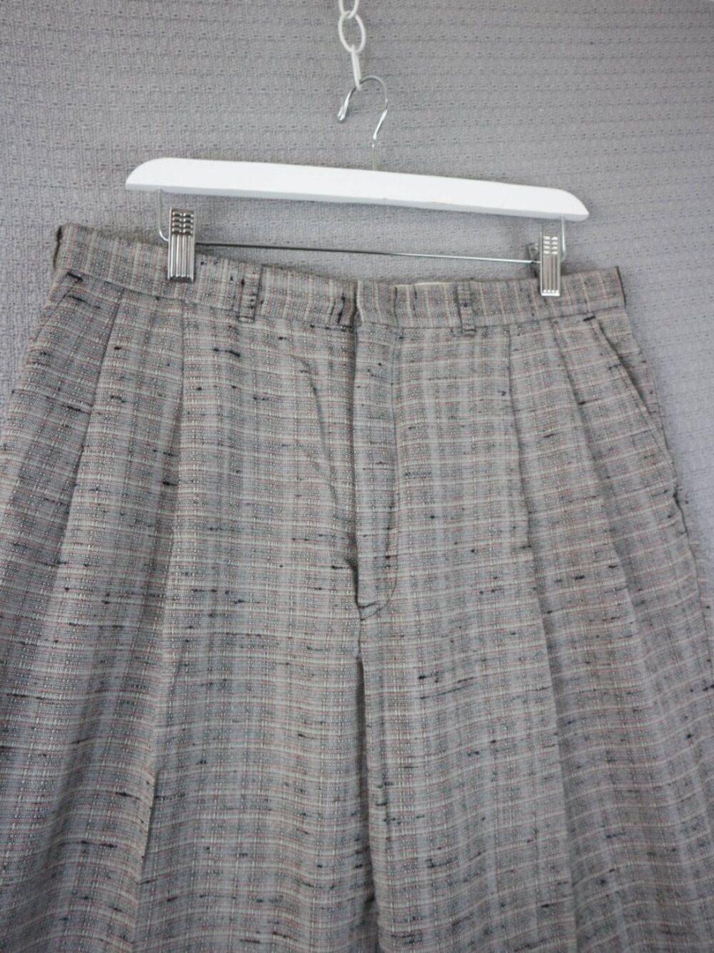 Union Made Polyester Viscose Vintage Straight Cut Trousers 33W - Picture 3 of 10